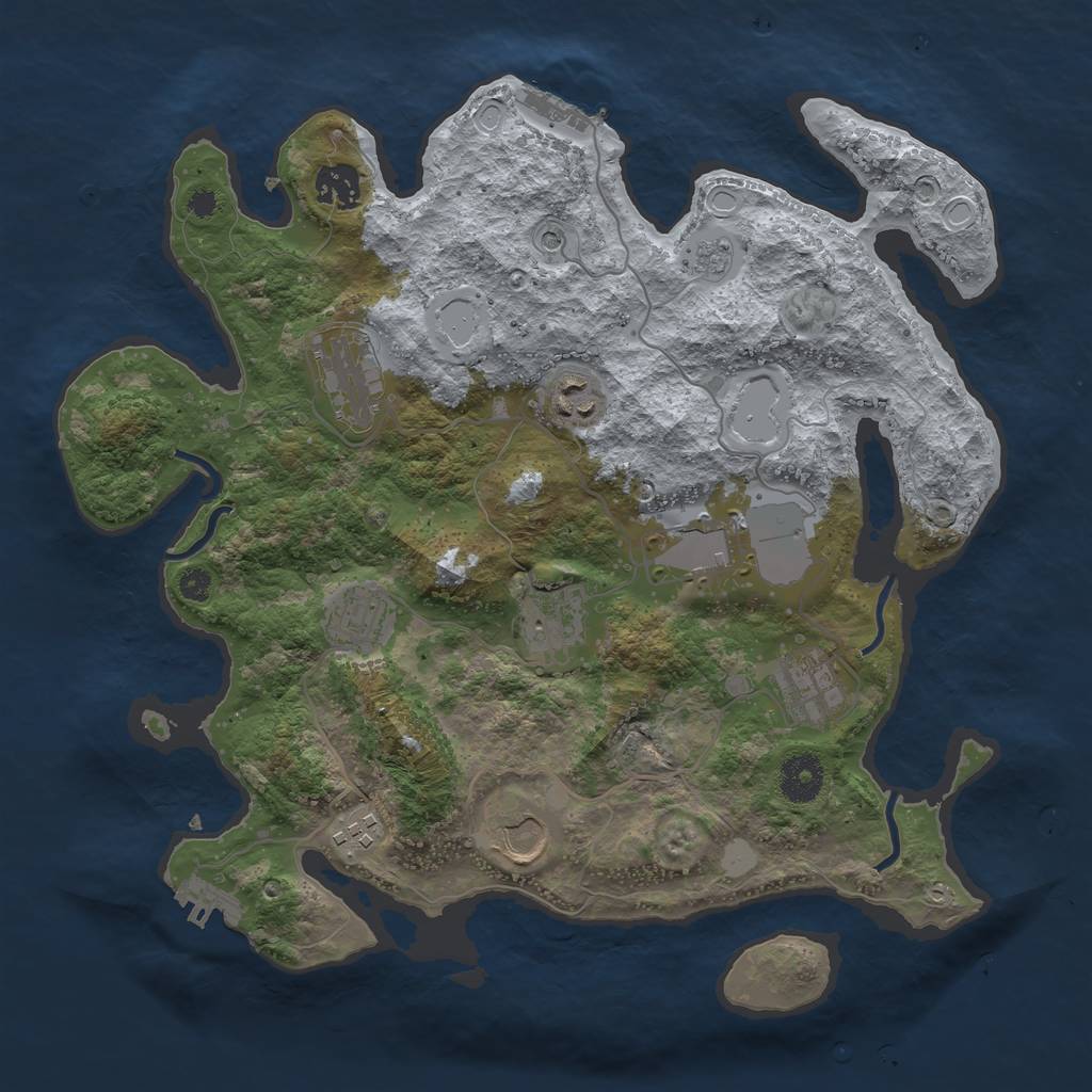 Rust Map: Procedural Map, Size: 3500, Seed: 982063482, 18 Monuments