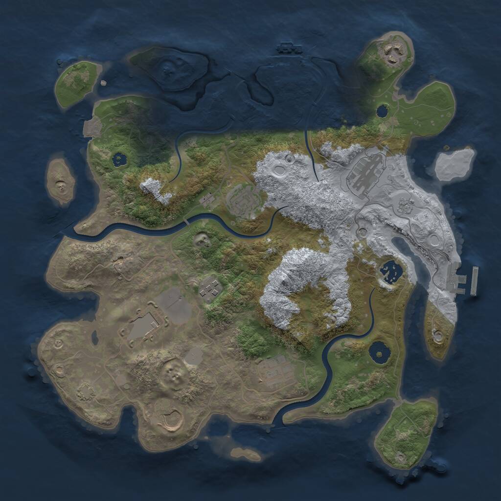 Rust Map: Procedural Map, Size: 3500, Seed: 1530420132, 14 Monuments