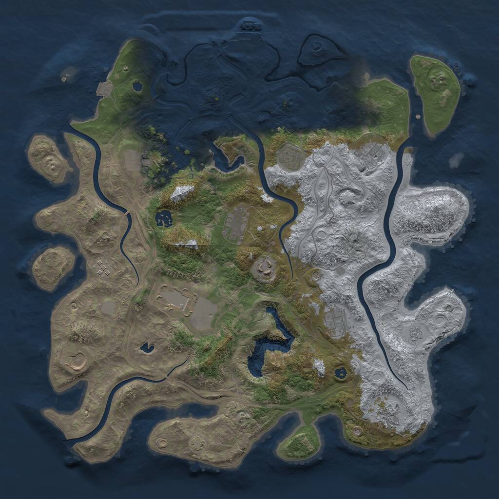 Rust Map: Procedural Map, Size: 4250, Seed: 430521798, 16 Monuments