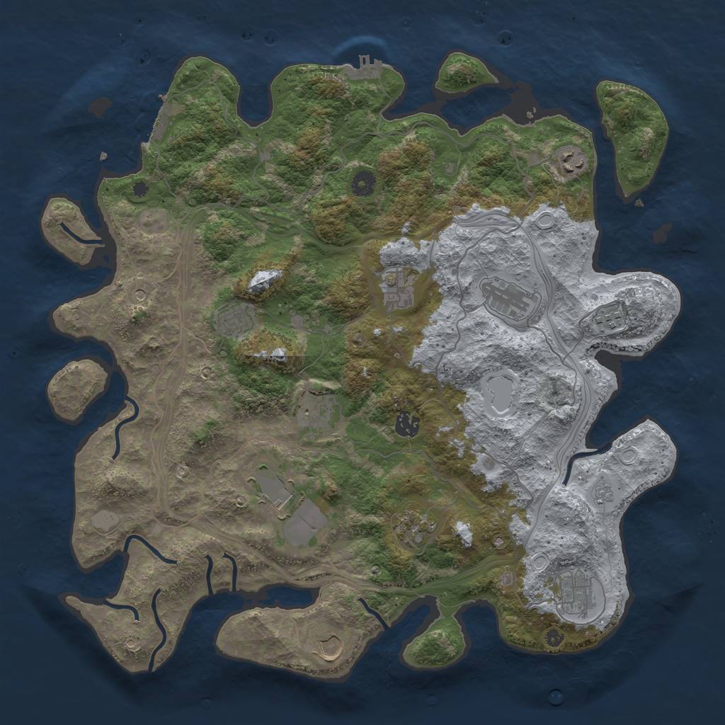 Rust Map: Procedural Map, Size: 4250, Seed: 430521798, 20 Monuments