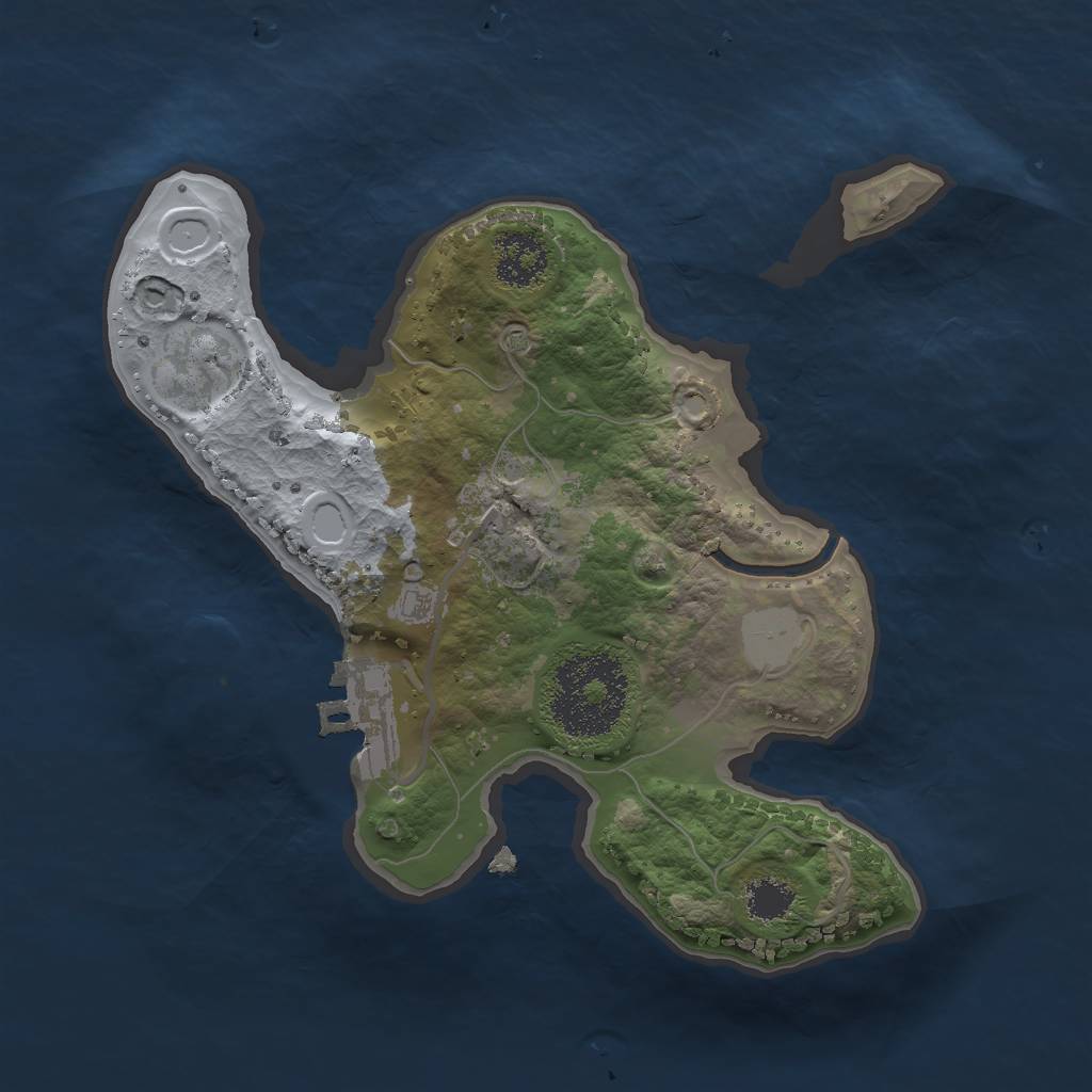 Rust Map: Procedural Map, Size: 2000, Seed: 42321, 6 Monuments