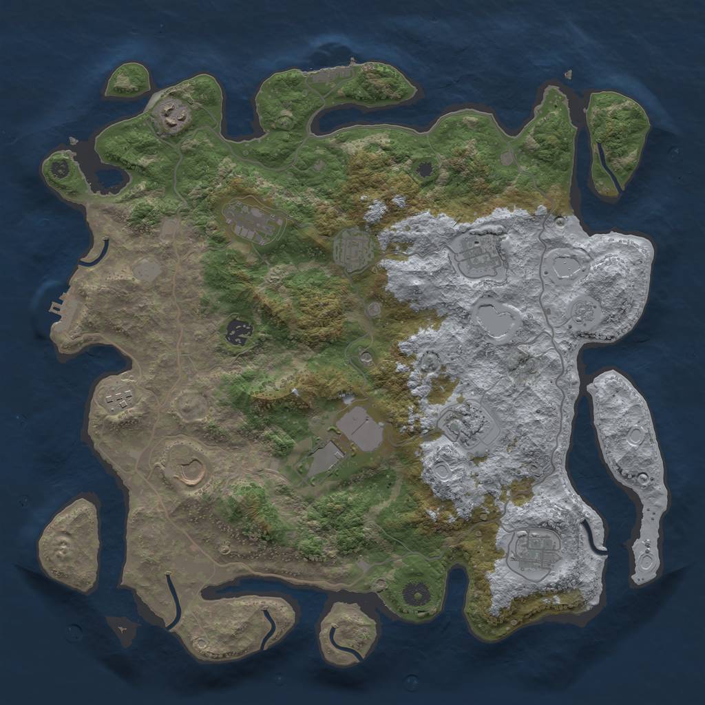Rust Map: Procedural Map, Size: 4000, Seed: 1536891742, 19 Monuments