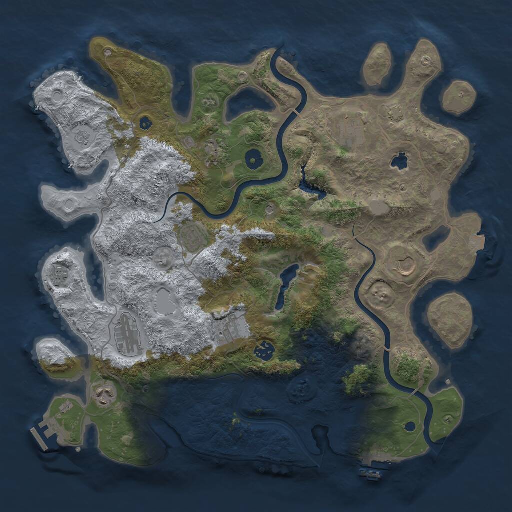 Rust Map: Procedural Map, Size: 4000, Seed: 431677528, 15 Monuments