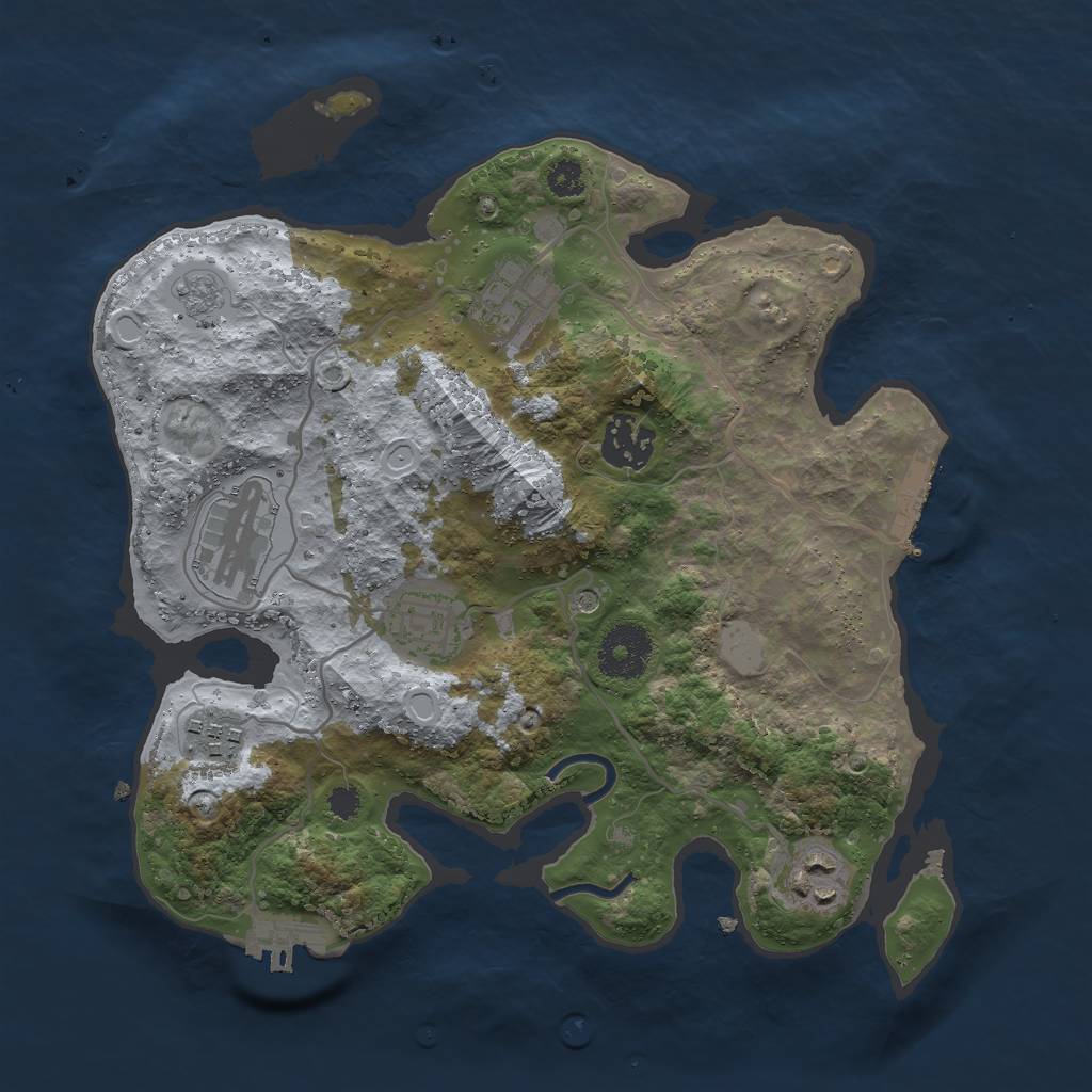 Rust Map: Procedural Map, Size: 3000, Seed: 1000022, 15 Monuments