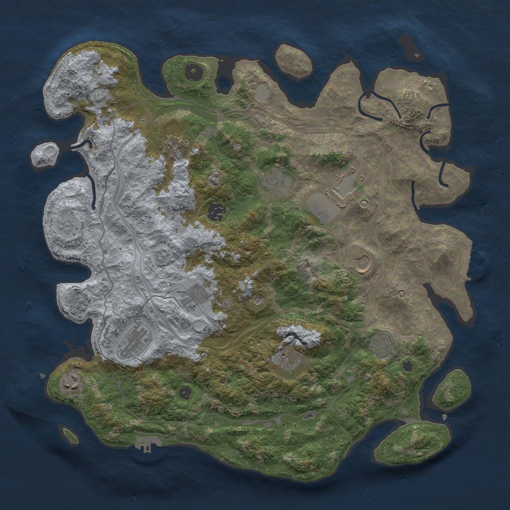 Rust Map: Procedural Map, Size: 4250, Seed: 1000000001, 20 Monuments