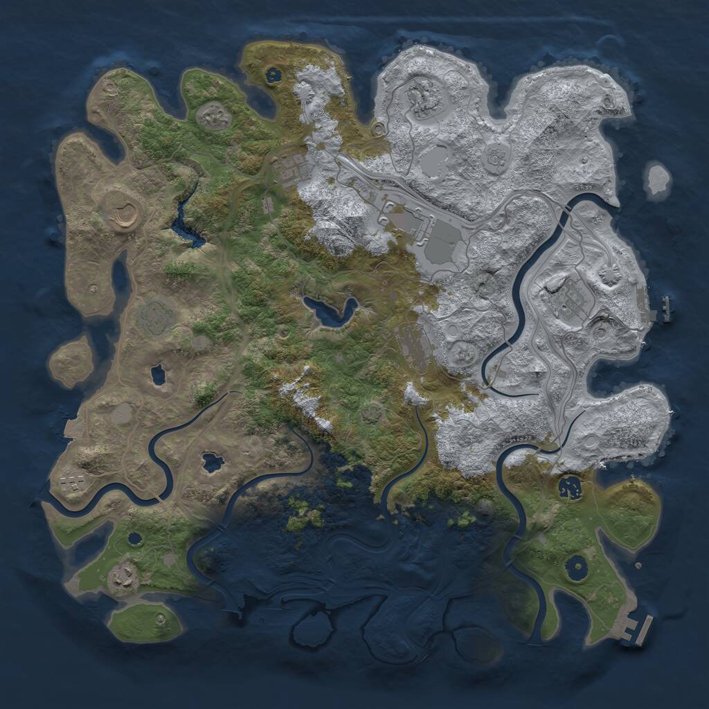 Rust Map: Procedural Map, Size: 4500, Seed: 3578541, 16 Monuments