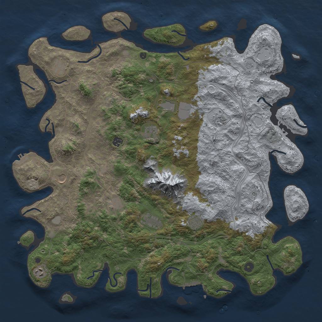 Rust Map: Procedural Map, Size: 5000, Seed: 1989062279, 20 Monuments