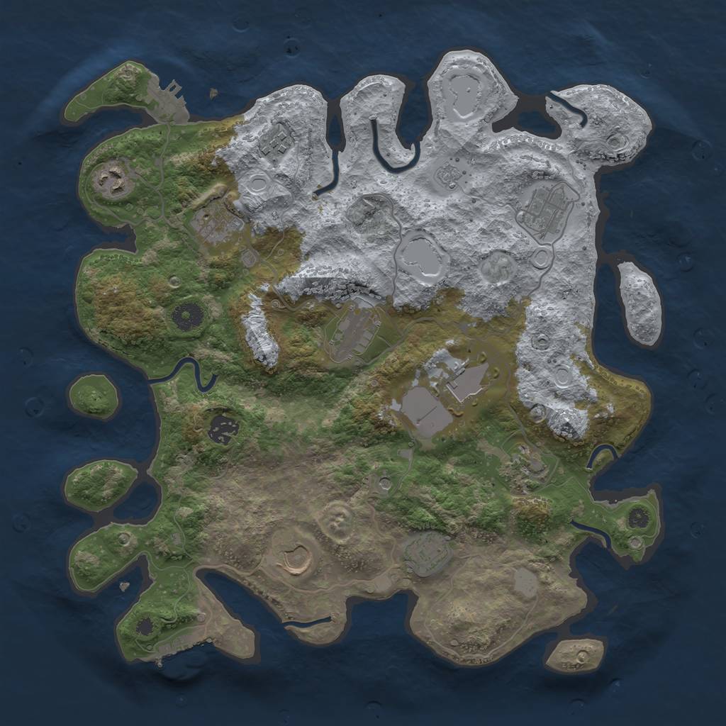 Rust Map: Procedural Map, Size: 3700, Seed: 84478, 19 Monuments