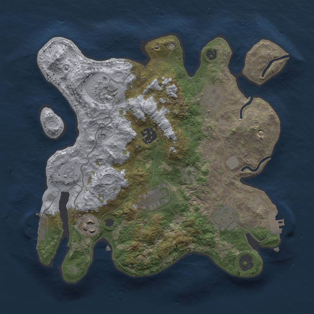 Rust Map: Procedural Map, Size: 3000, Seed: 802, 15 Monuments