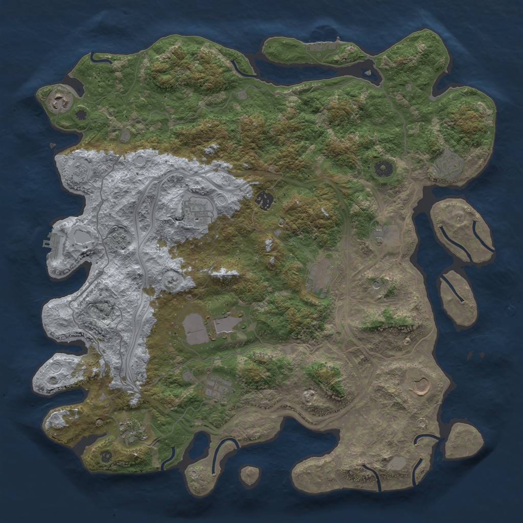Rust Map: Procedural Map, Size: 4400, Seed: 6, 20 Monuments
