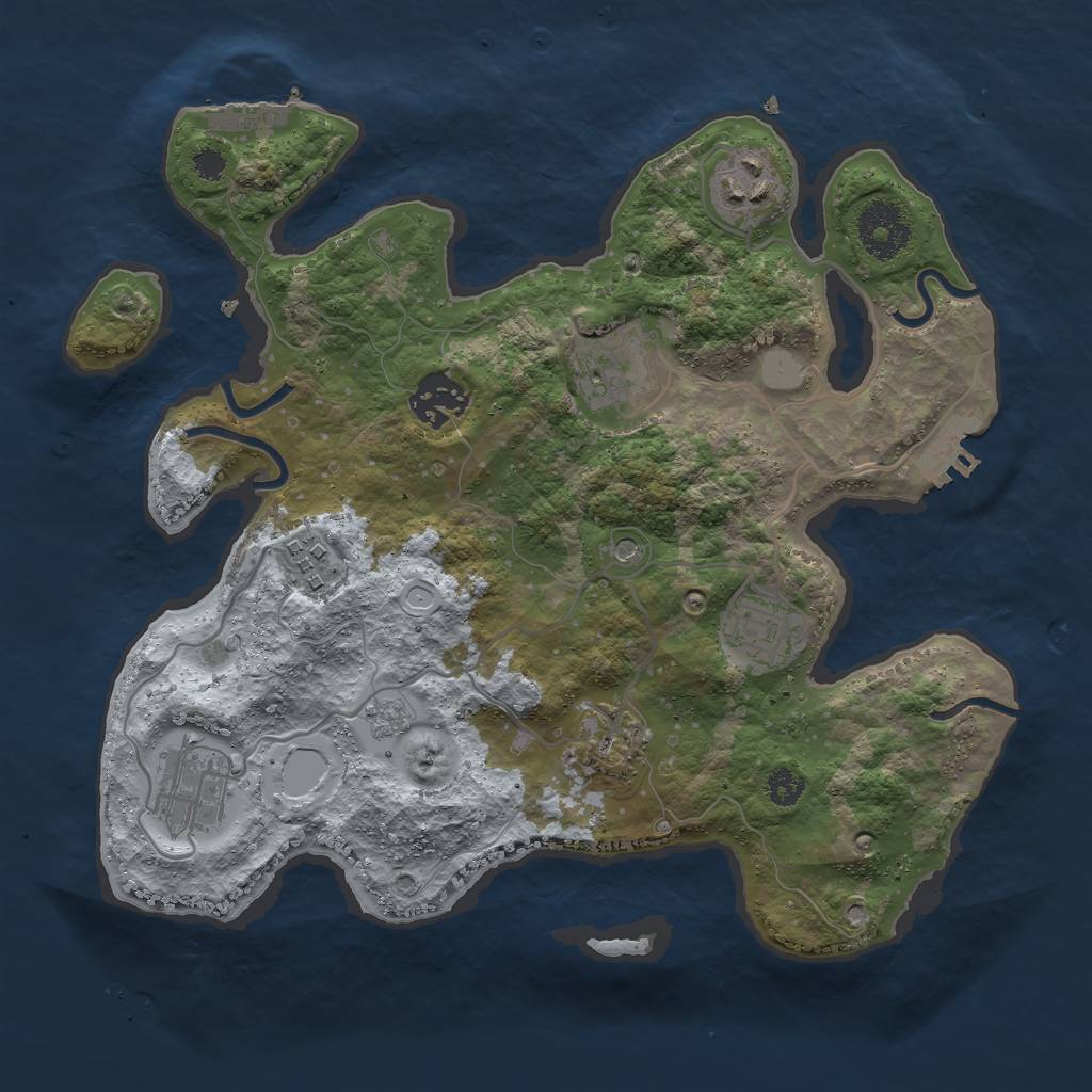 Rust Map: Procedural Map, Size: 3000, Seed: 1885848280, 16 Monuments