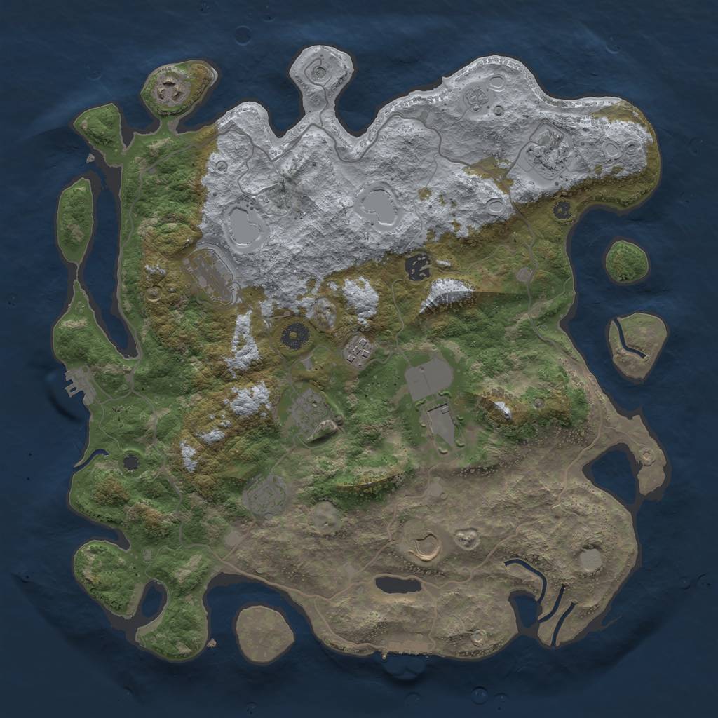 Rust Map: Procedural Map, Size: 4000, Seed: 764872364, 18 Monuments