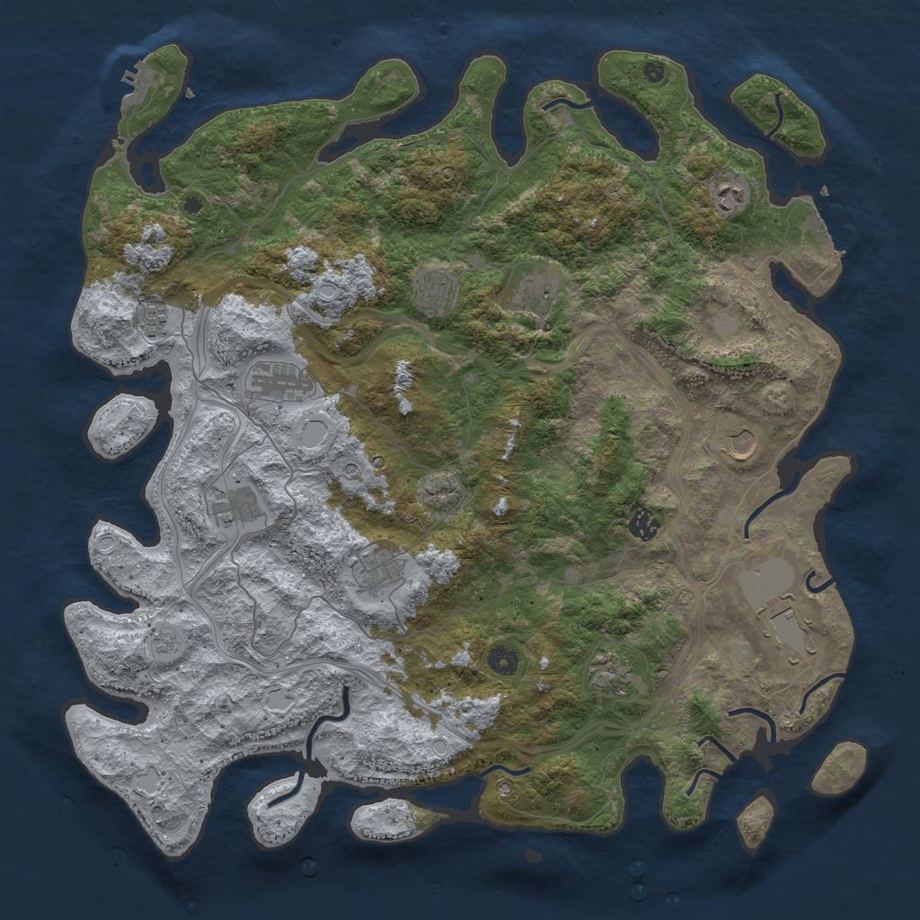 Rust Map: Procedural Map, Size: 4500, Seed: 439876139, 20 Monuments