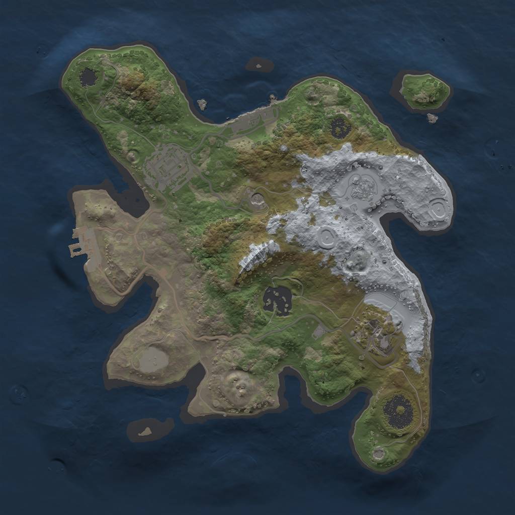 Rust Map: Procedural Map, Size: 2500, Seed: 650, 12 Monuments