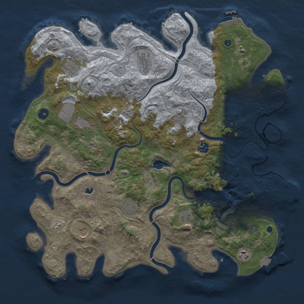 Rust Map: Procedural Map, Size: 4300, Seed: 15634, 17 Monuments