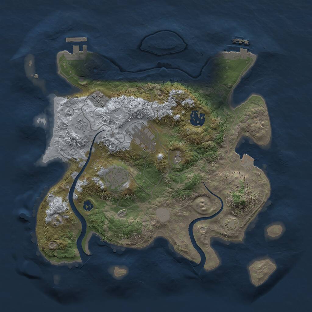 Rust Map: Procedural Map, Size: 3000, Seed: 85869686, 10 Monuments