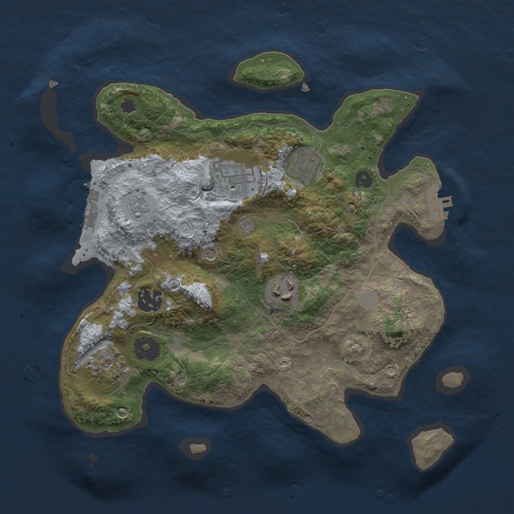Rust Map: Procedural Map, Size: 3000, Seed: 85869686, 14 Monuments