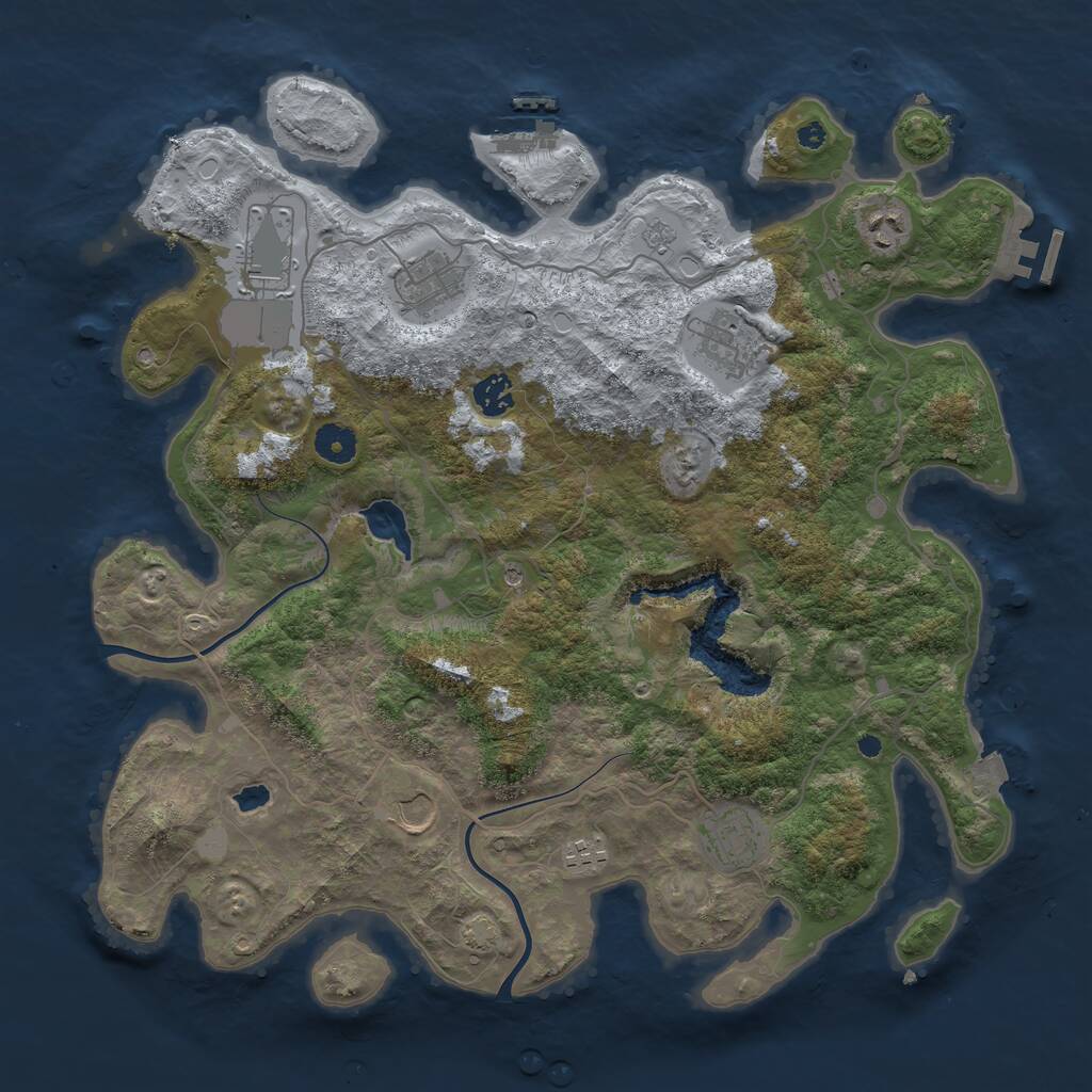 Rust Map: Procedural Map, Size: 4000, Seed: 21390997, 14 Monuments