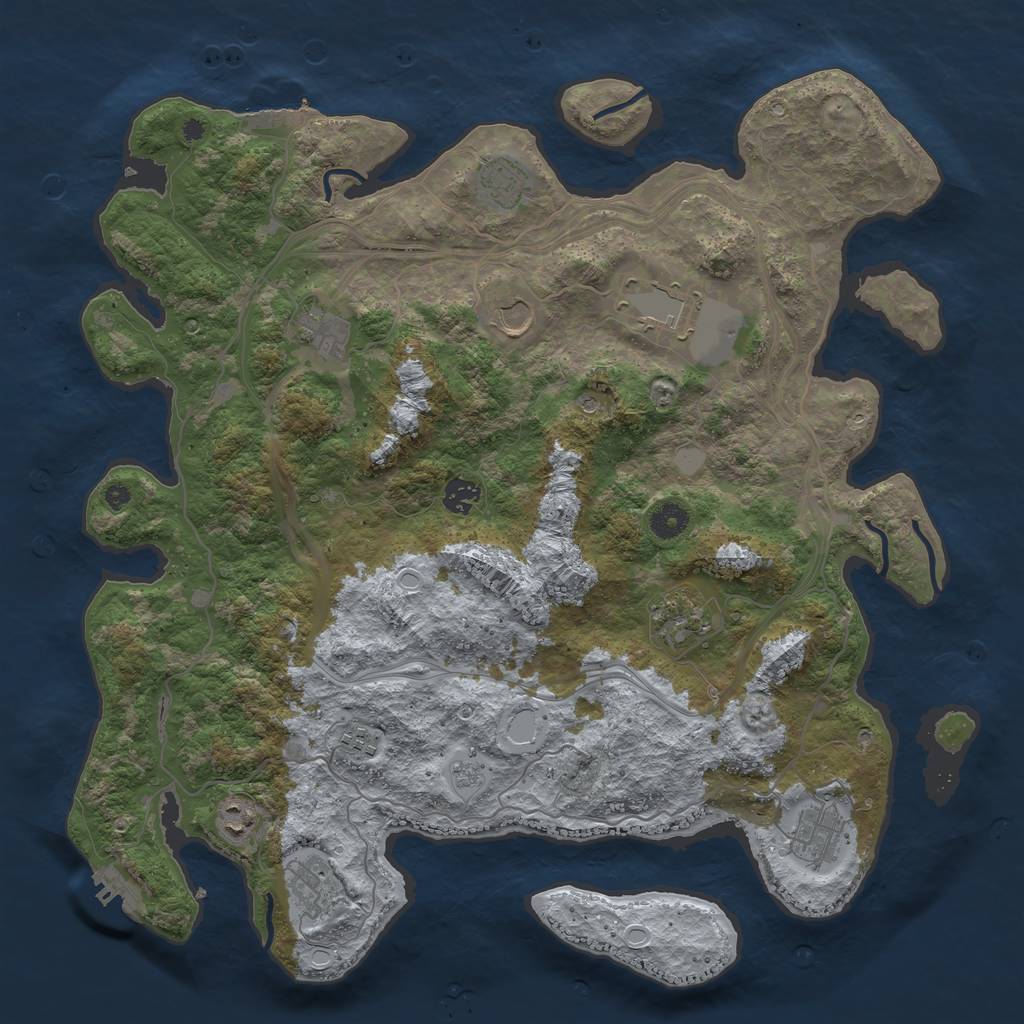 Rust Map: Procedural Map, Size: 4250, Seed: 21390995, 19 Monuments