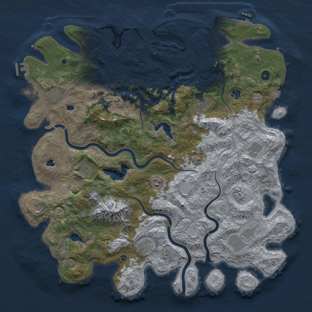 Rust Map: Procedural Map, Size: 5000, Seed: 523949985, 17 Monuments