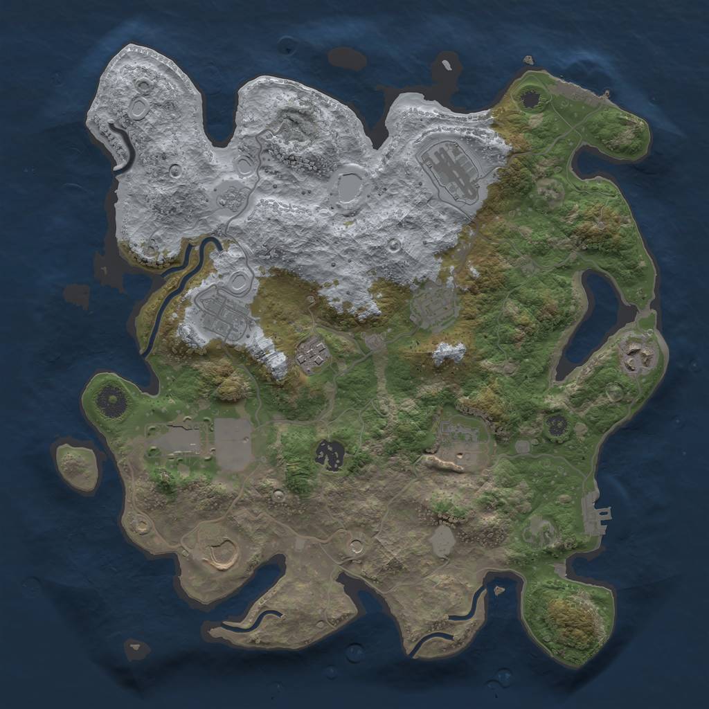 Rust Map: Procedural Map, Size: 3500, Seed: 17762026, 18 Monuments