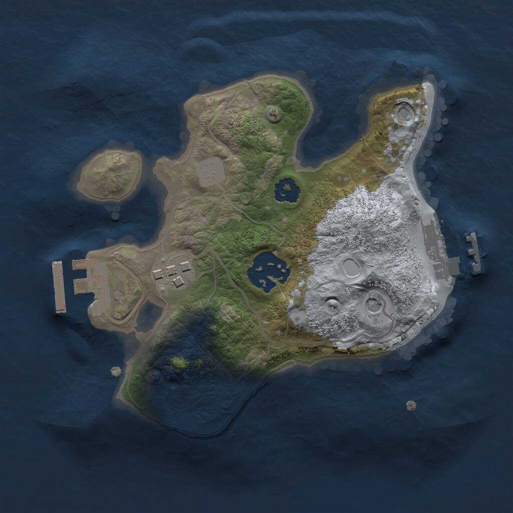 Rust Map: Procedural Map, Size: 2000, Seed: 19451, 6 Monuments