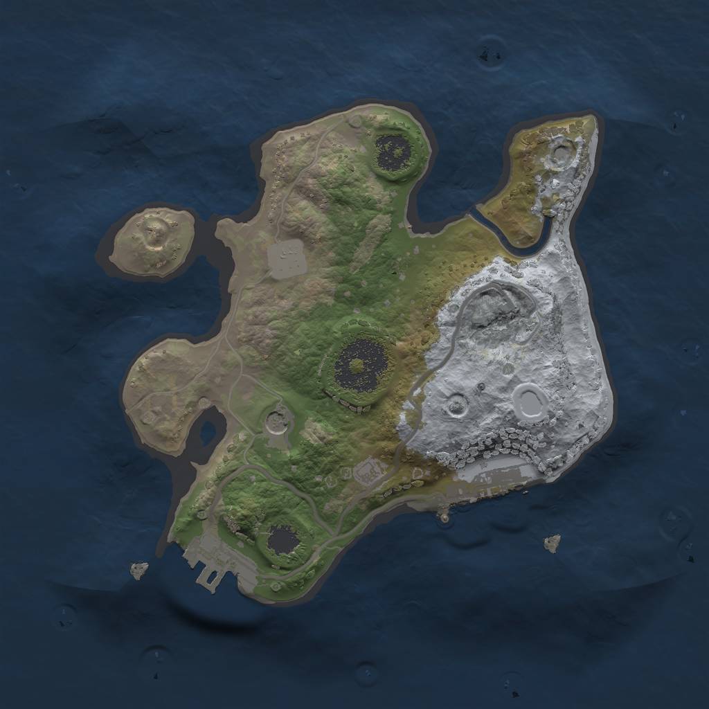 Rust Map: Procedural Map, Size: 2000, Seed: 19451, 8 Monuments