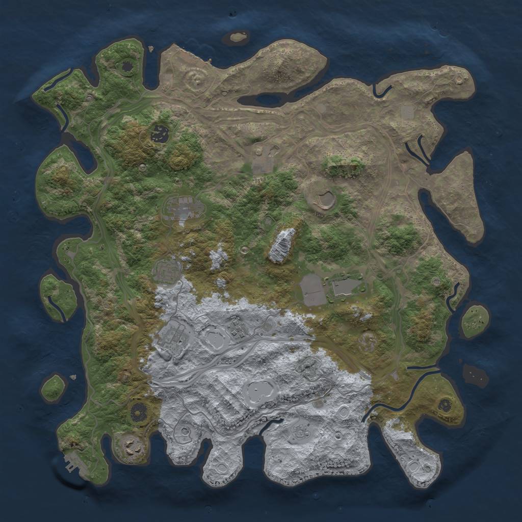 Rust Map: Procedural Map, Size: 4250, Seed: 546452, 18 Monuments