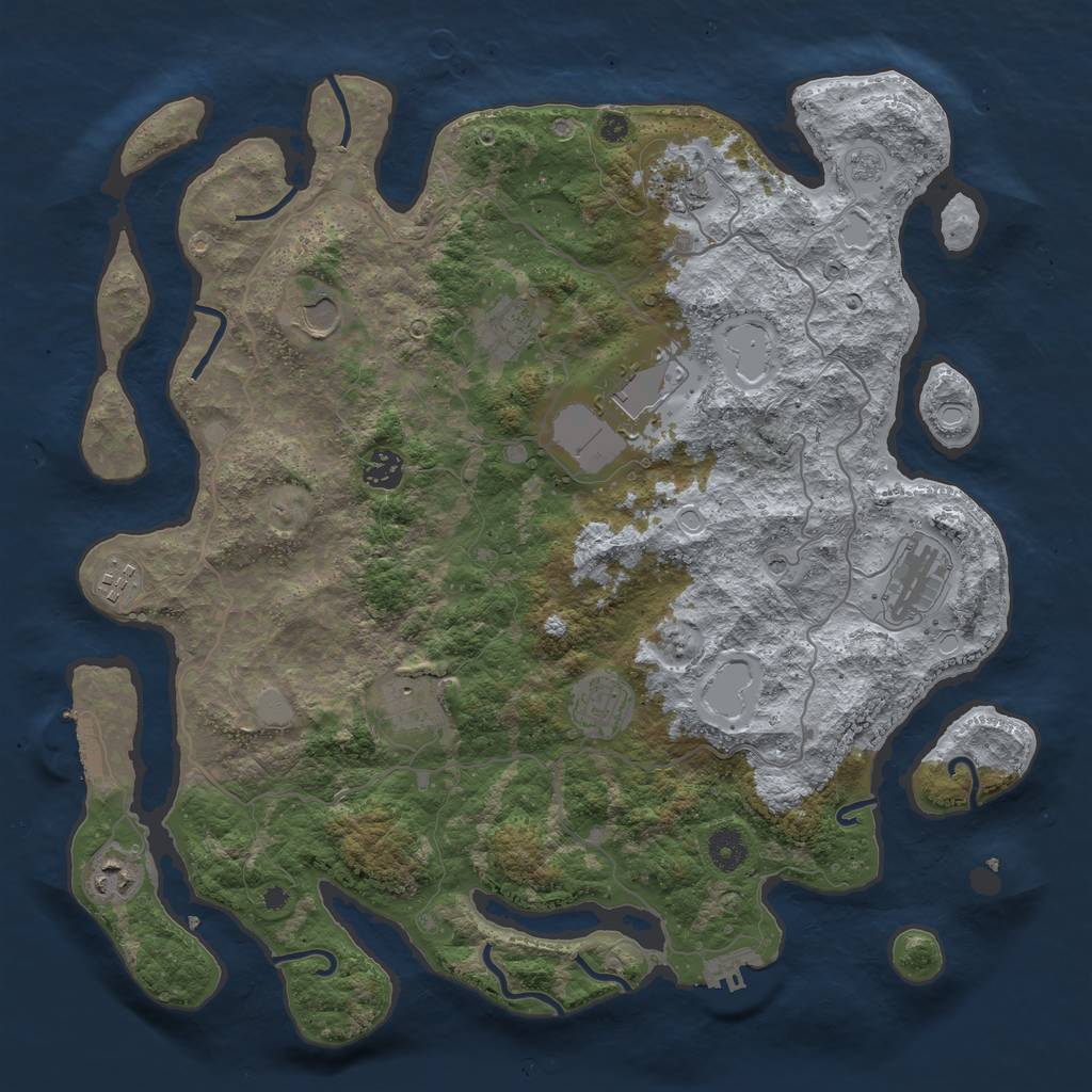 Rust Map: Procedural Map, Size: 4000, Seed: 56243, 19 Monuments