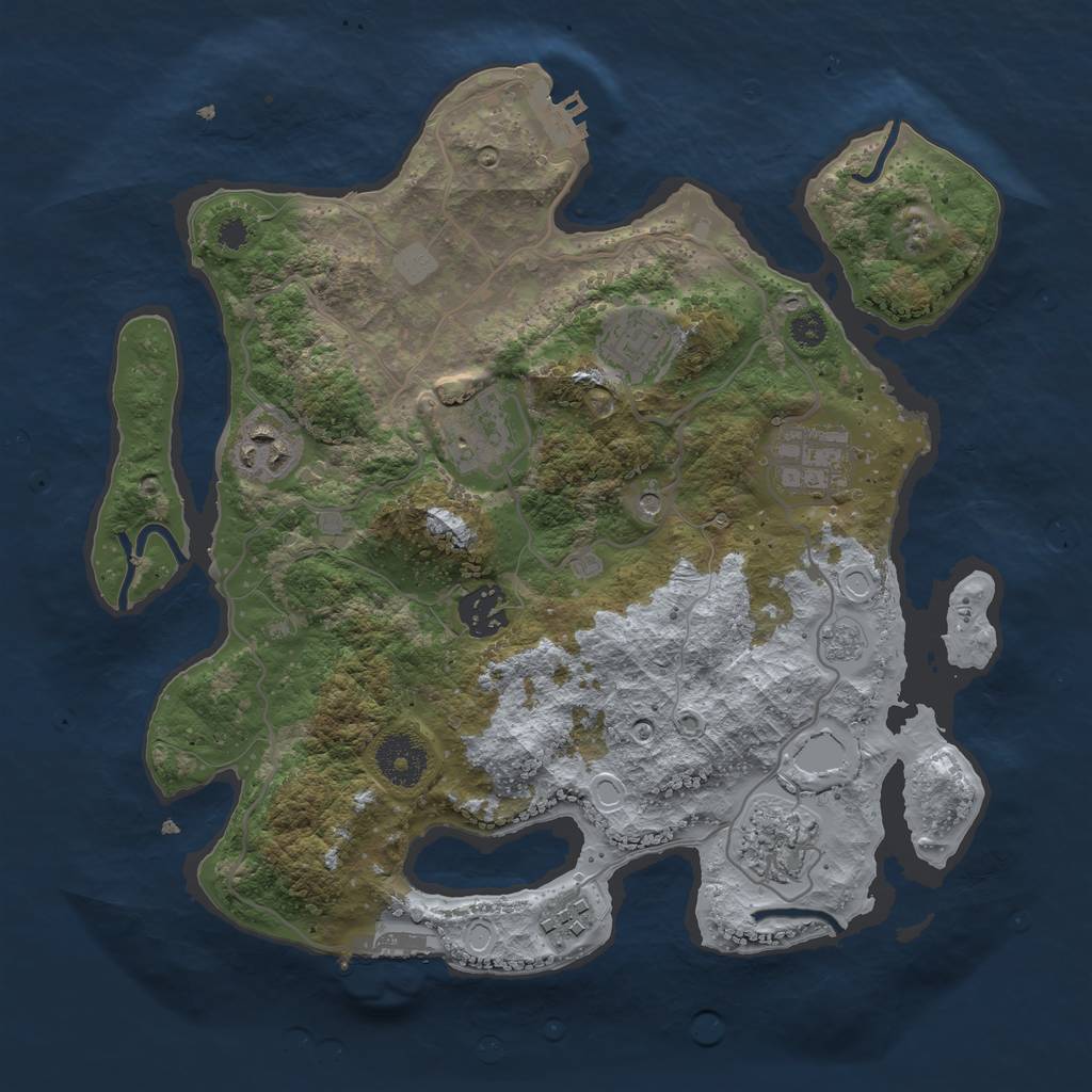 Rust Map: Procedural Map, Size: 3200, Seed: 37404, 16 Monuments