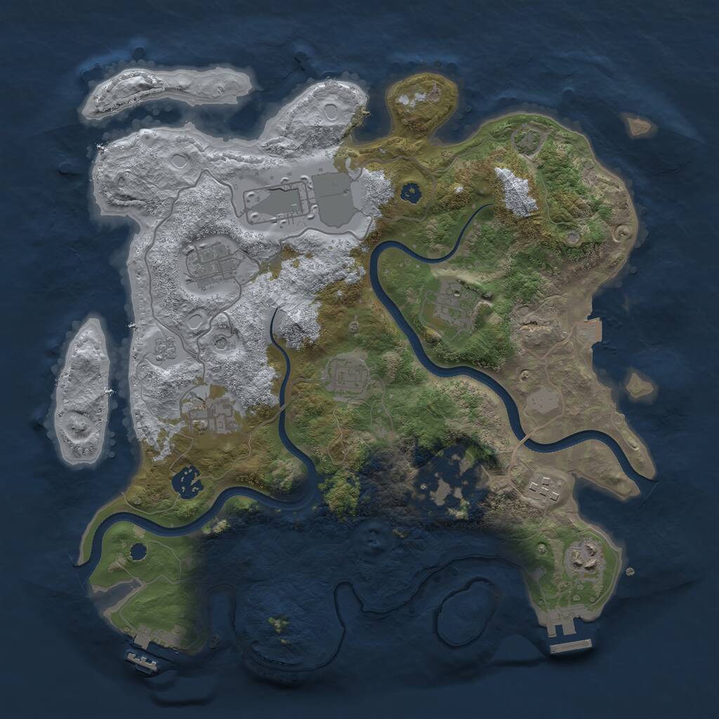Rust Map: Procedural Map, Size: 3500, Seed: 21312, 15 Monuments