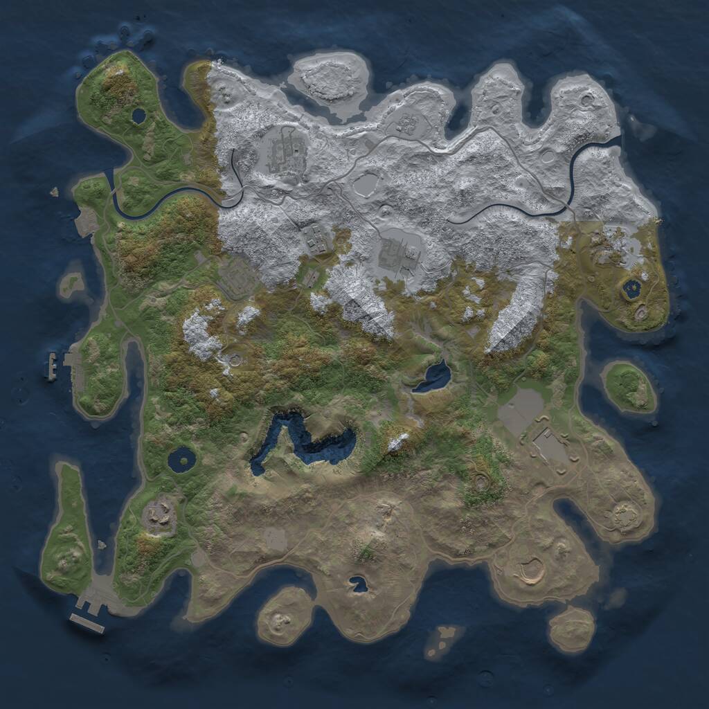 Rust Map: Procedural Map, Size: 4000, Seed: 917852374, 14 Monuments