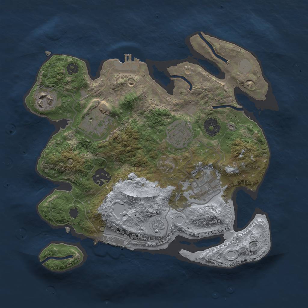 Rust Map: Procedural Map, Size: 2700, Seed: 14977, 13 Monuments