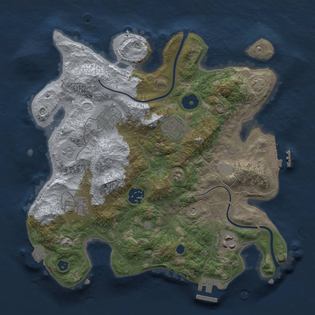 Rust Map: Procedural Map, Size: 3000, Seed: 5890431, 11 Monuments