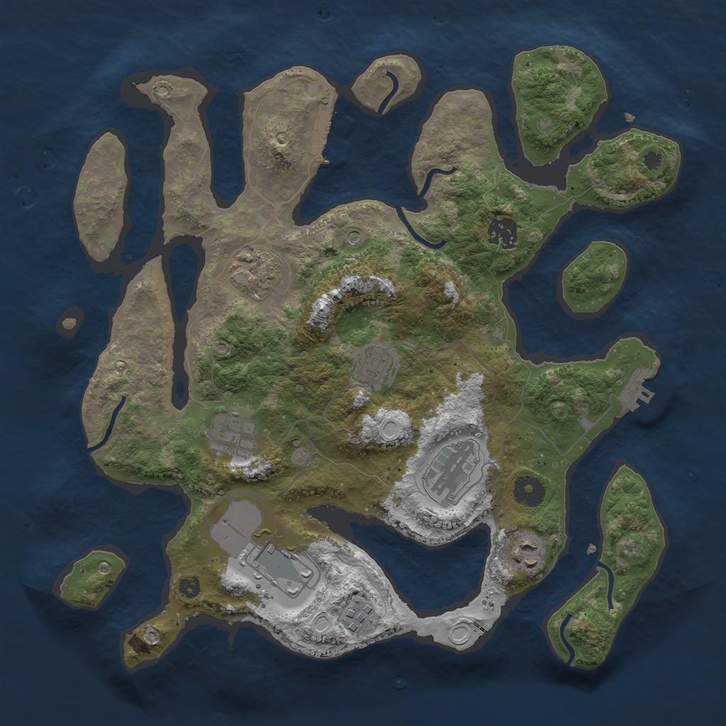 Rust Map: Procedural Map, Size: 3500, Seed: 342, 19 Monuments