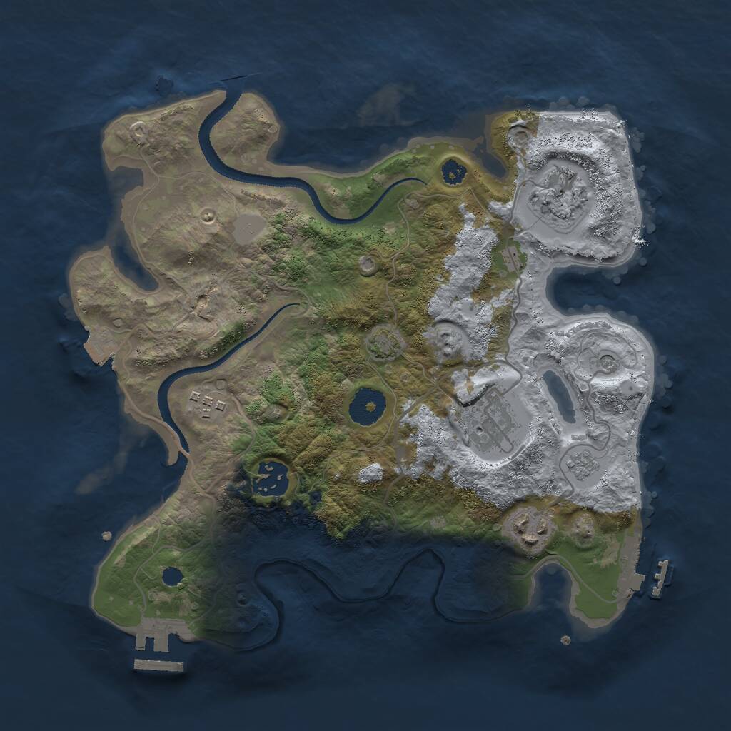 Rust Map: Procedural Map, Size: 3000, Seed: 21358, 11 Monuments