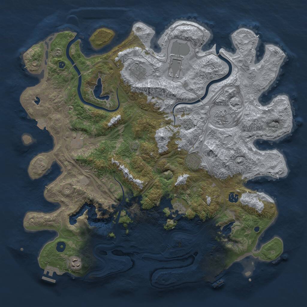 Rust Map: Procedural Map, Size: 4500, Seed: 1834467, 15 Monuments