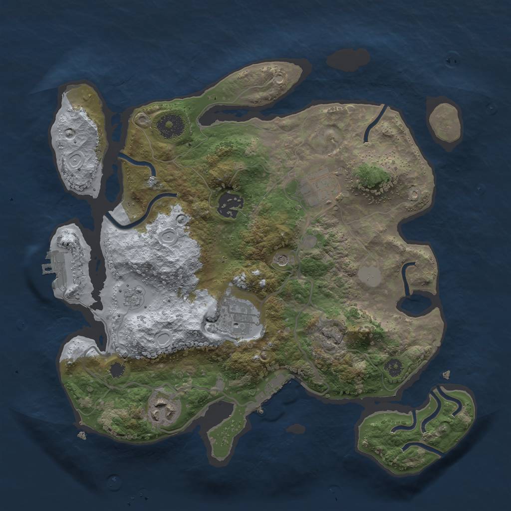 Rust Map: Procedural Map, Size: 3000, Seed: 16341, 13 Monuments