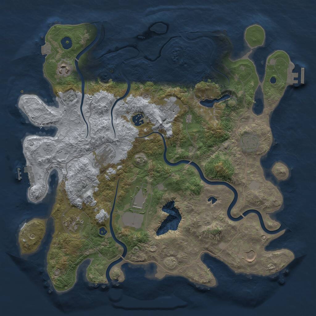 Rust Map: Procedural Map, Size: 4000, Seed: 870007619, 15 Monuments
