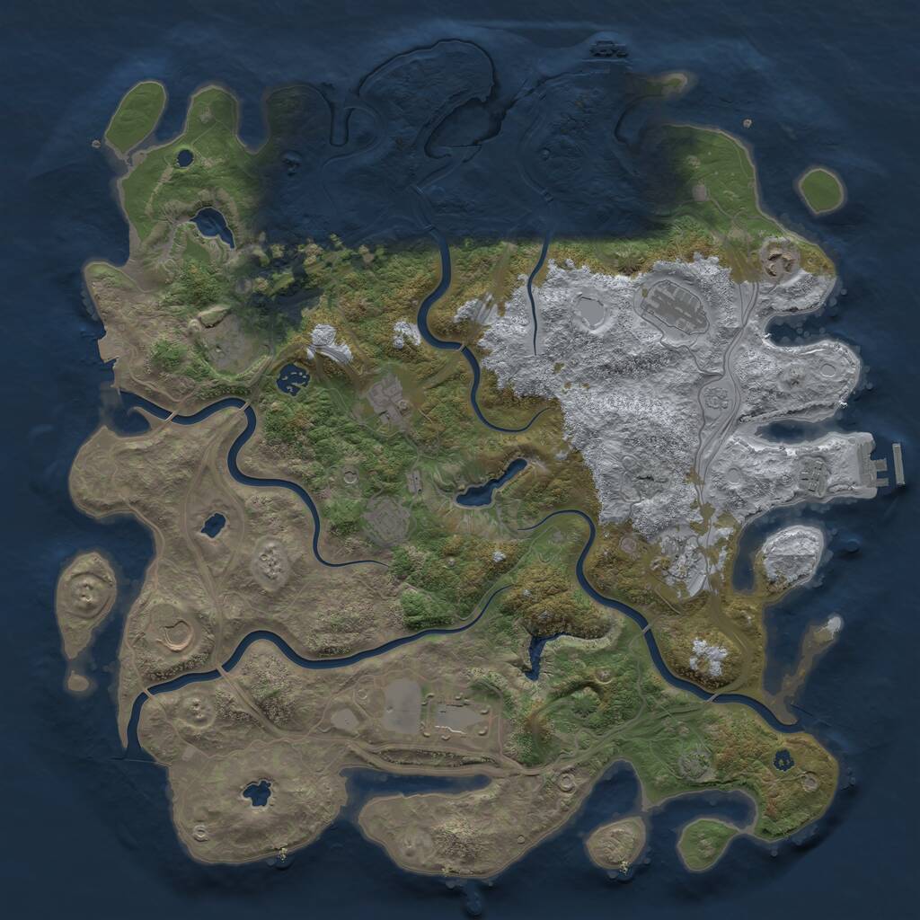 Rust Map: Procedural Map, Size: 4500, Seed: 1768108111, 16 Monuments