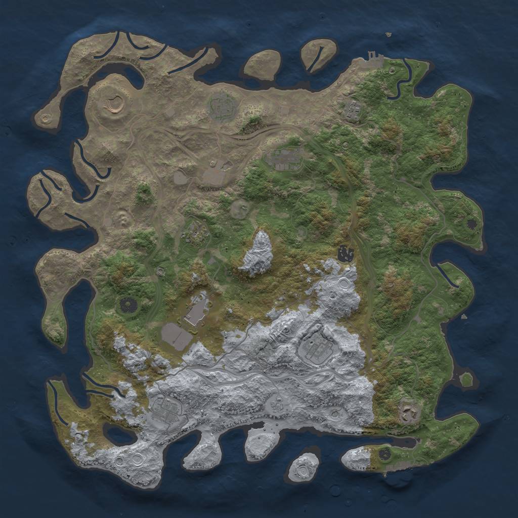 Rust Map: Procedural Map, Size: 4500, Seed: 40003, 20 Monuments