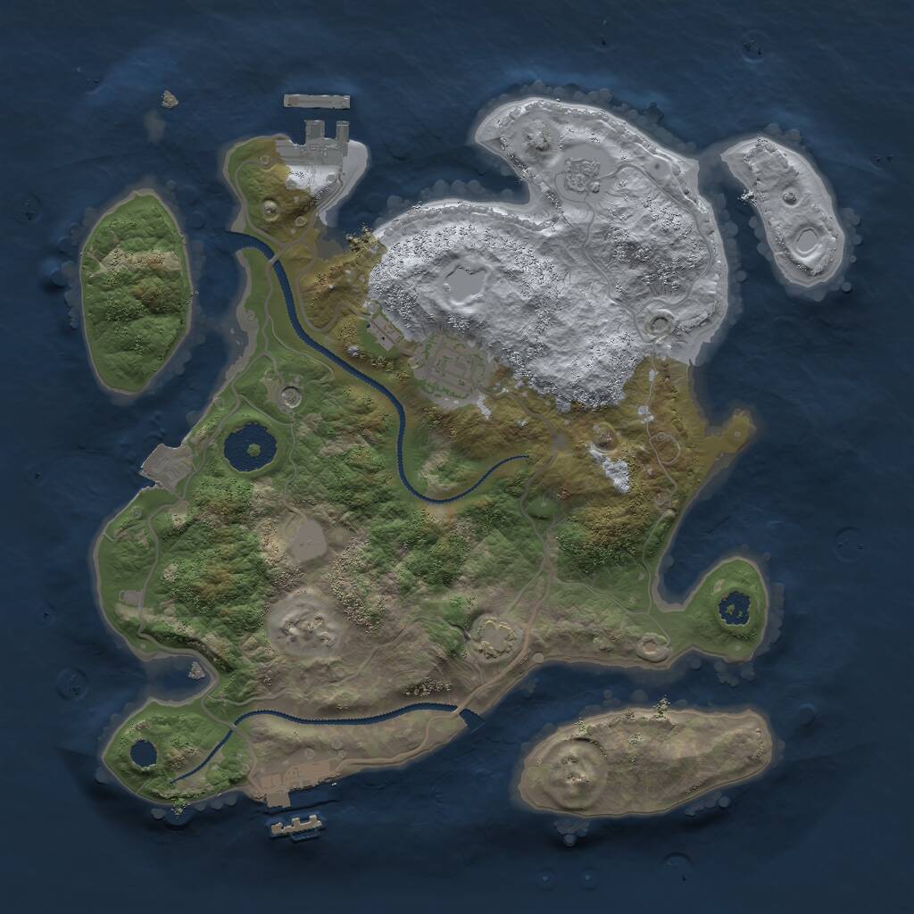 Rust Map: Procedural Map, Size: 2800, Seed: 182681147, 7 Monuments