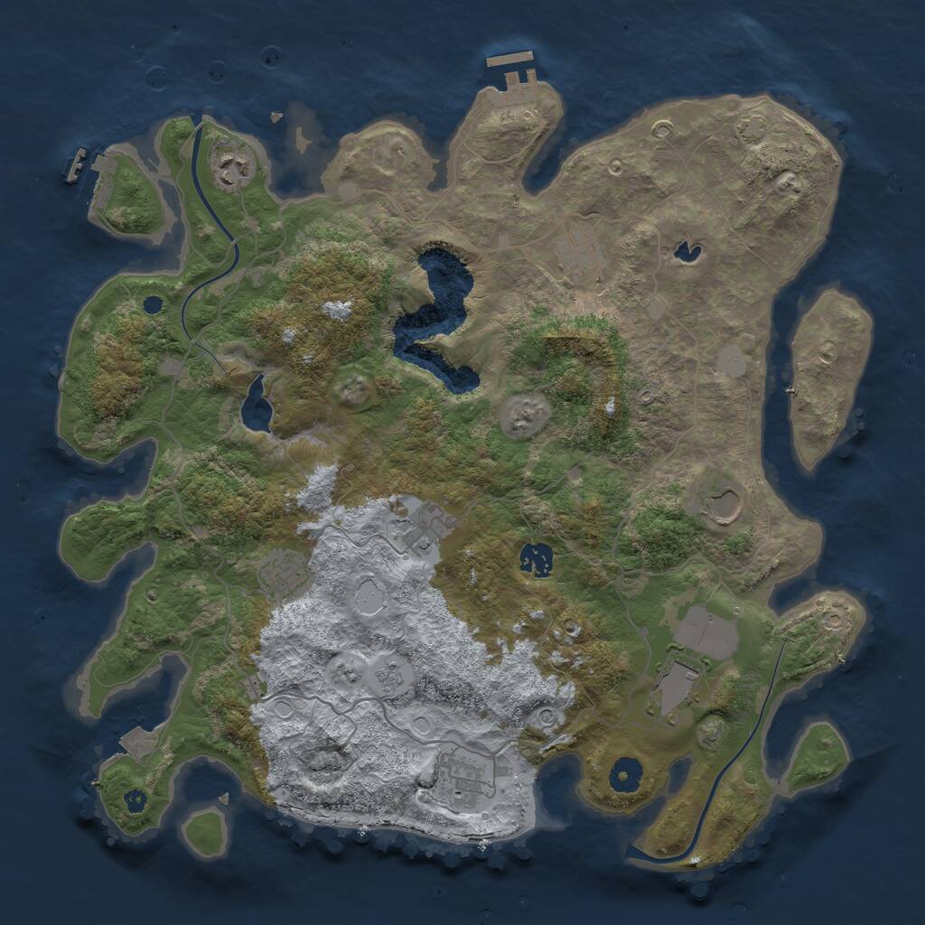 Rust Map: Procedural Map, Size: 4000, Seed: 12500, 14 Monuments