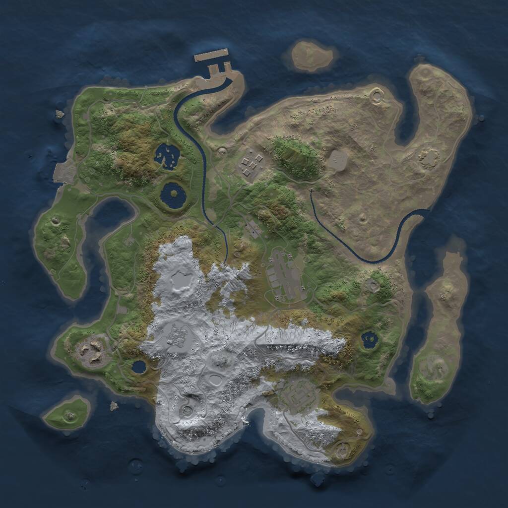 Rust Map: Procedural Map, Size: 3000, Seed: 1983872864, 10 Monuments