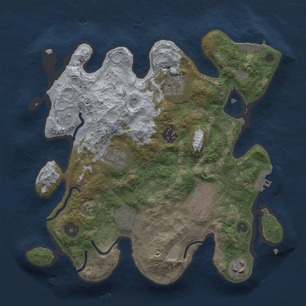 Rust Map: Procedural Map, Size: 3000, Seed: 862024515, 15 Monuments