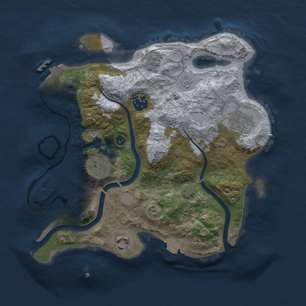 Rust Map: Procedural Map, Size: 3000, Seed: 19288, 10 Monuments