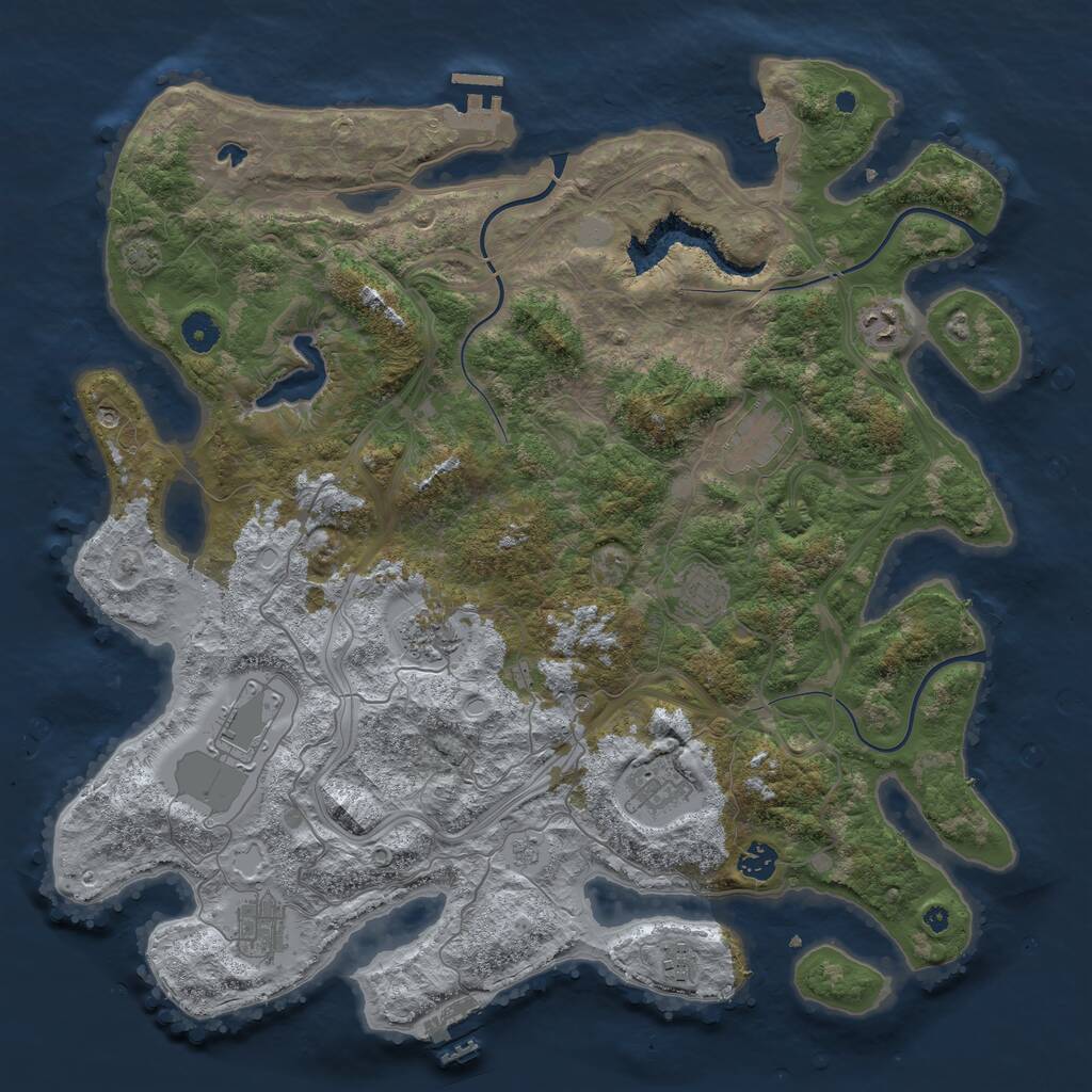 Rust Map: Procedural Map, Size: 4300, Seed: 999999, 15 Monuments
