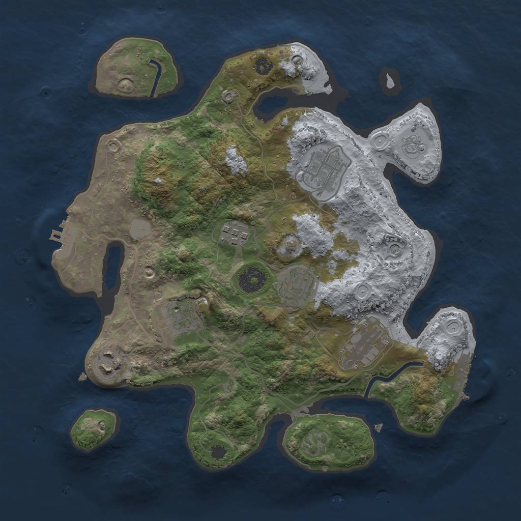 Rust Map: Procedural Map, Size: 3000, Seed: 1538304140, 15 Monuments