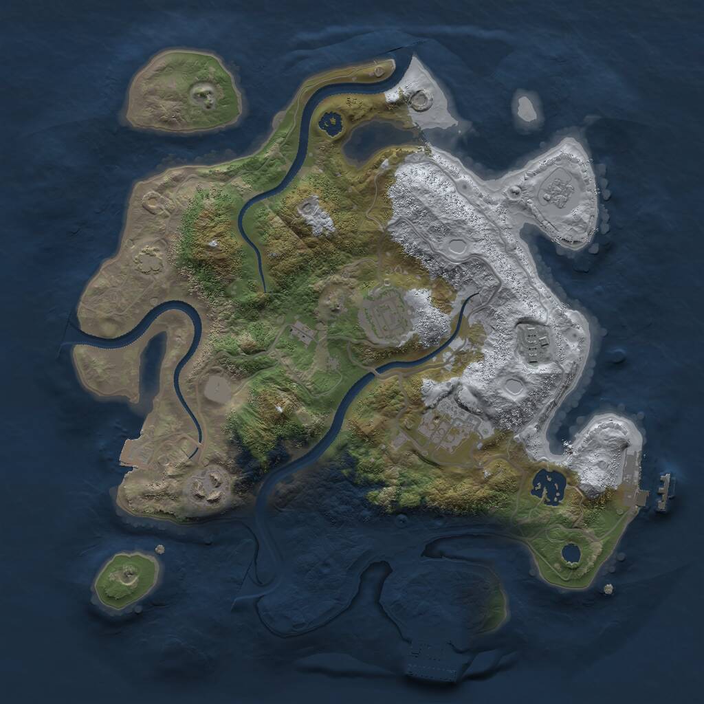 Rust Map: Procedural Map, Size: 3000, Seed: 1538304140, 10 Monuments