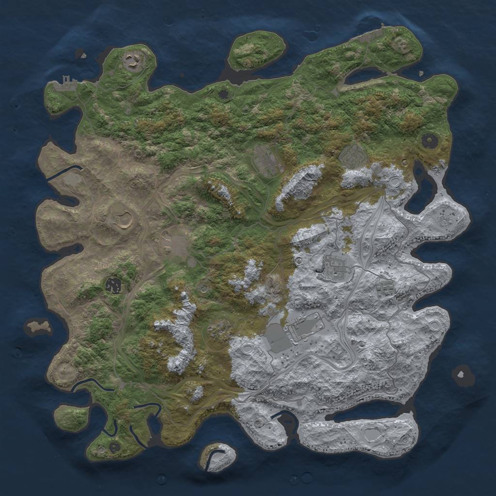 Rust Map: Procedural Map, Size: 4500, Seed: 232312, 19 Monuments